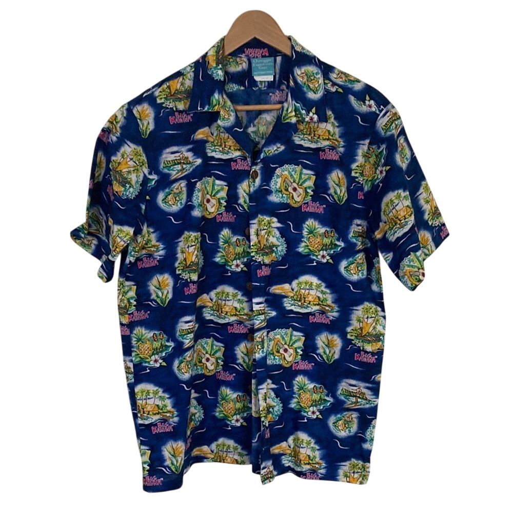 Outrigger Expedition Gear‎ Big Kahuna Short Sleeve Hawaiian Shirt Size Large